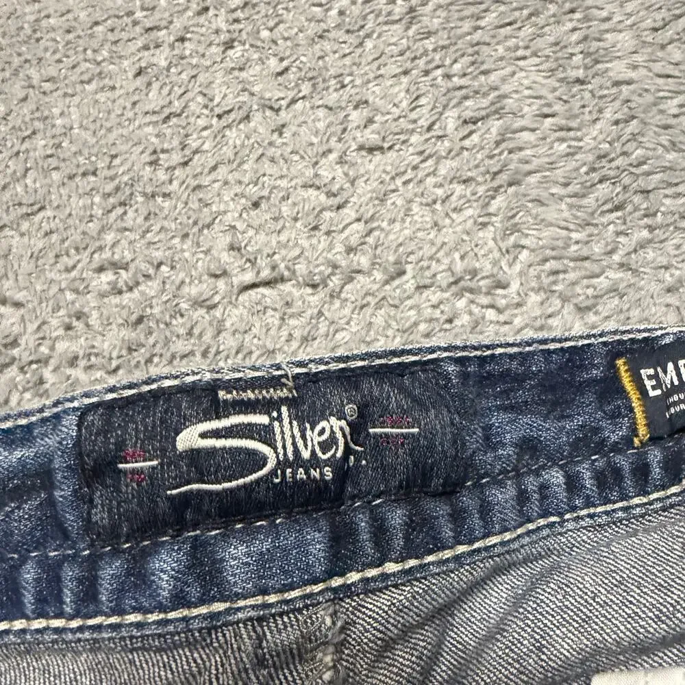 Silver Jeans Mens 34 x30 Blue Eddie Relaxed Fit Slim Straight Leg Stretch Cotton